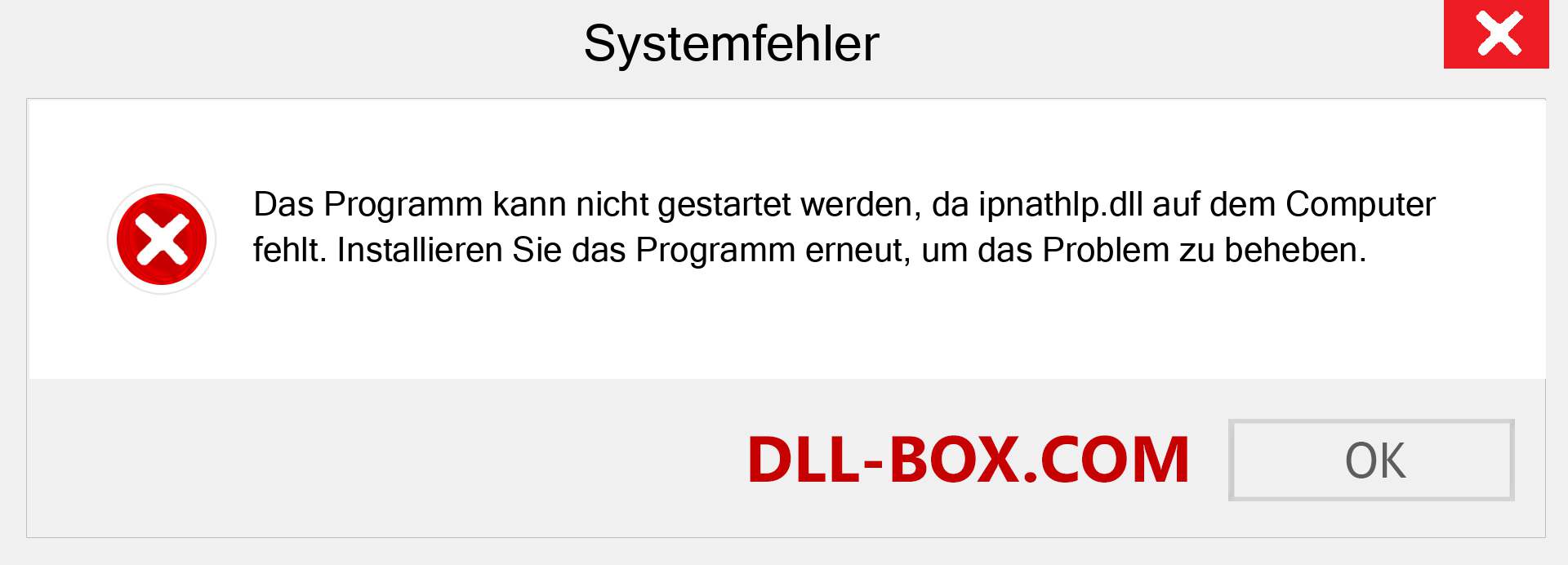 ipnathlp.dll-Datei fehlt?. Download für Windows 7, 8, 10 - Fix ipnathlp dll Missing Error unter Windows, Fotos, Bildern