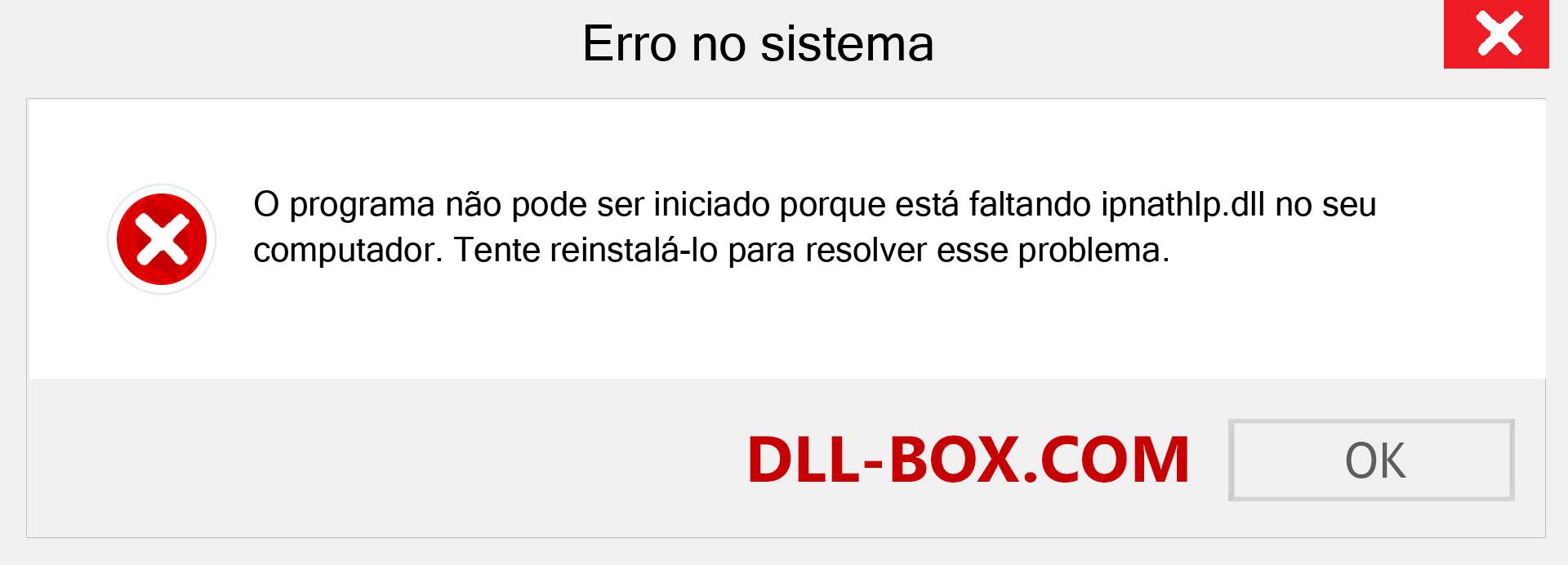 Arquivo ipnathlp.dll ausente ?. Download para Windows 7, 8, 10 - Correção de erro ausente ipnathlp dll no Windows, fotos, imagens